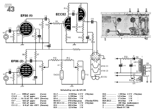 Mengversterker, Mixer UN-43; Amroh NV Radio (ID = 1345188) Ampl/Mixer