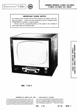 2C-VM21 Ch= VM21; Andrea Radio Corp.; (ID = 3166344) Télévision