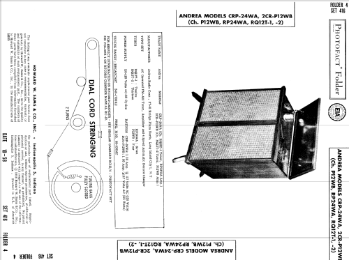 2CR-P12WB Ch= RQ12T-2 + P12WB; Andrea Radio Corp.; (ID = 775837) Radio