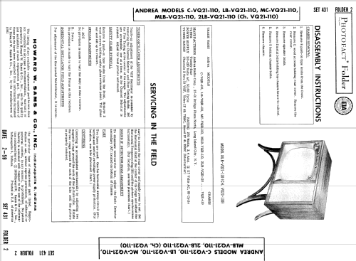 C-VQ21-110 Ch= VQ21-110; Andrea Radio Corp.; (ID = 866833) Television