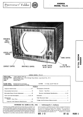TVL-12; Andrea Radio Corp.; (ID = 2844548) Television