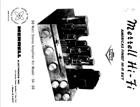 Stereo Amplifier Kit SA 30; Merrell Electronics (ID = 1130138) Kit