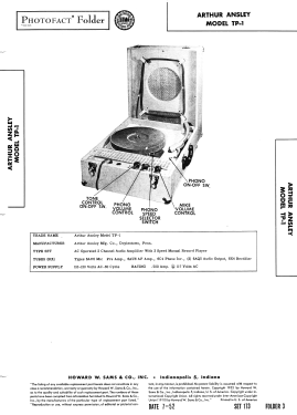 TP-1 ; Ansley, Arthur, Mfg. (ID = 3069991) Enrég.-R