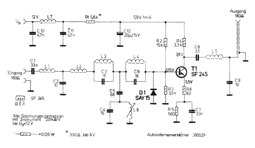 Auto-Antennenverstärker 3108.01; Antennenwerke Bad (ID = 632905) Ampl. HF