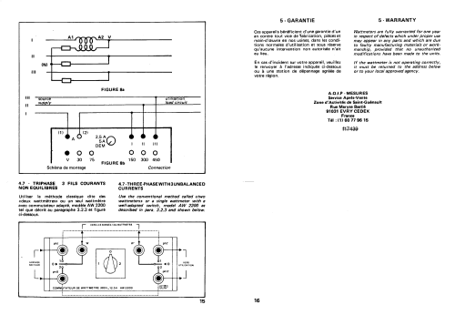 Wattmètre WATT5A WATT10A WATT25A; AOIP, AOP A.O.I.P., (ID = 986537) Ausrüstung