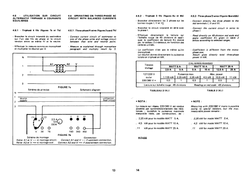 Wattmètre WATT5A WATT10A WATT25A; AOIP, AOP A.O.I.P., (ID = 986538) Ausrüstung