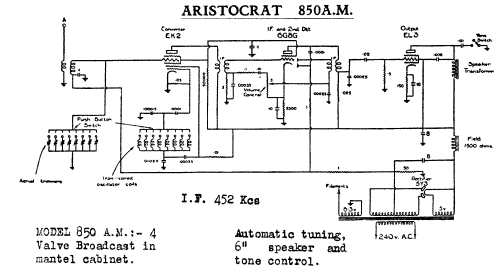 850AM; Aristocrat, Syme E.S (ID = 704298) Radio