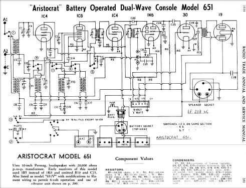 Aristocrat 651; Electrical Specialty (ID = 2403192) Radio