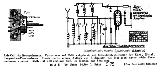 Calit Audionspulensatz ; ARLT Radio (ID = 2330200) mod-past25