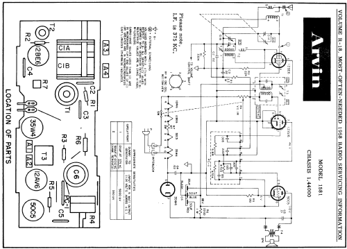 Arvin 1581 Ch= 1.44000; Arvin, brand of (ID = 136887) Radio