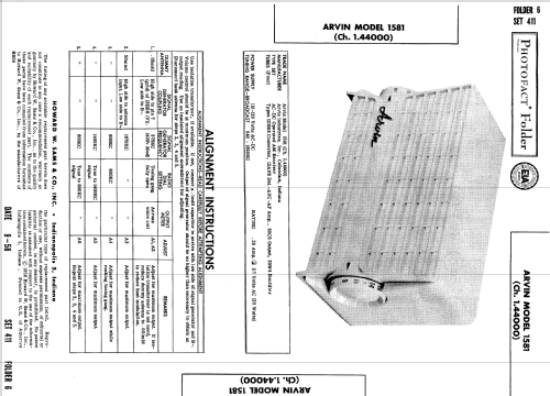 Arvin 1581 Ch= 1.44000; Arvin, brand of (ID = 552931) Radio