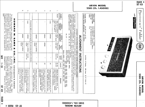 2585 Ch= 1.45000; Arvin, brand of (ID = 720934) Radio