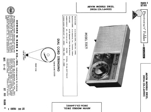 31R25 Ch= 1.64901; Arvin, brand of (ID = 935974) Radio