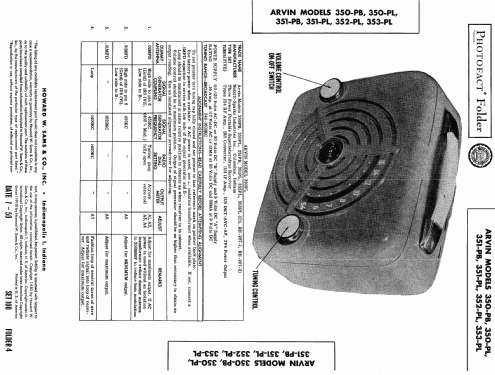 353-PL Ch= RE-267-2; Arvin, brand of (ID = 426300) Radio
