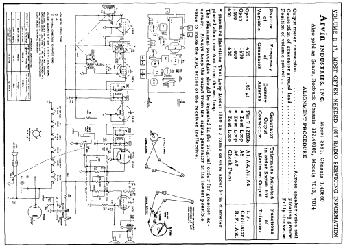 3561 Ch= 1.40600; Arvin, brand of (ID = 129001) Radio