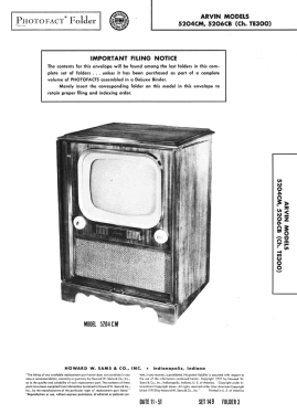 5204CM Ch= TE300; Arvin, brand of (ID = 2967669) Television