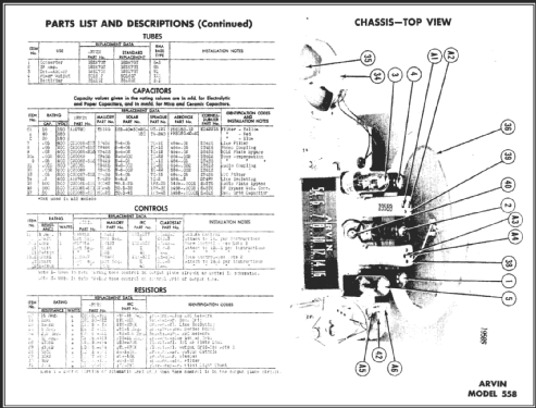 558 Ch=RE-204 RE204; Arvin, brand of (ID = 474583) Radio