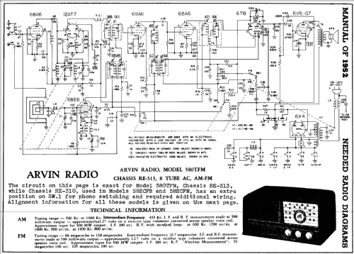 580TFM Ch= RE313; Arvin, brand of (ID = 139898) Radio