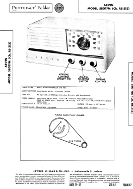 580TFM Ch= RE313; Arvin, brand of (ID = 2984390) Radio