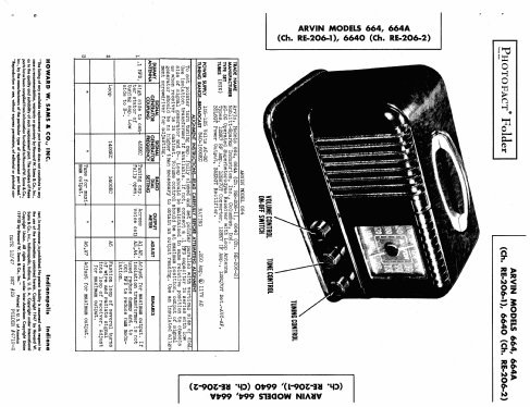 6640 Ch= RE-206-2; Arvin, brand of (ID = 437995) Radio