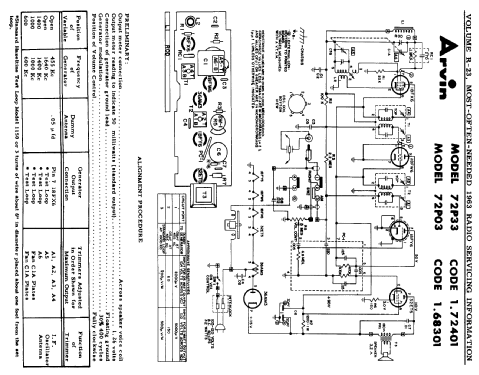 73P16 Ch= 1.72401; Arvin, brand of (ID = 450390) Radio