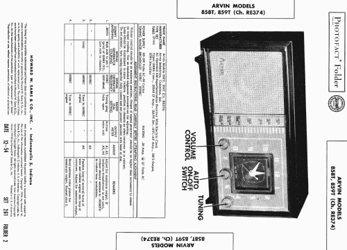 859T Ch= RE-374; Arvin, brand of (ID = 427173) Radio