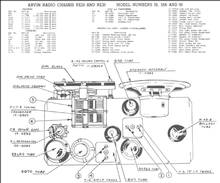 88 Ch= RE-35; Arvin, brand of (ID = 246345) Radio