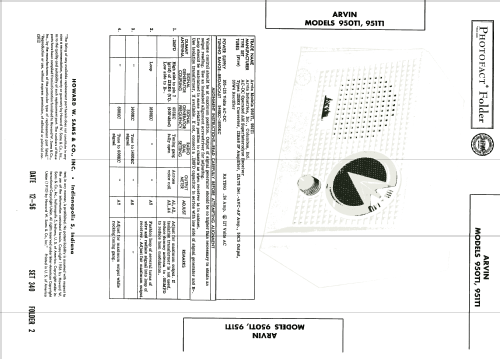951T1 ; Arvin, brand of (ID = 2024920) Radio