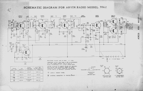 9562 Ch= 1.40900; Arvin, brand of (ID = 2447696) Radio