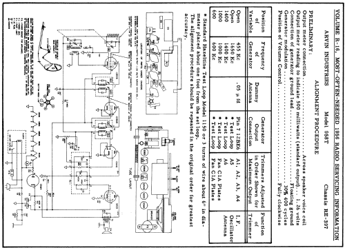 958T Ch= RE397; Arvin, brand of (ID = 123570) Radio