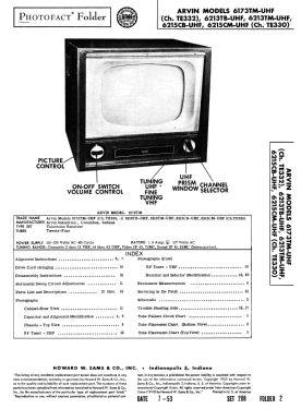 6173TM-UHF Ch= TE332; Arvin, brand of (ID = 3176715) Television