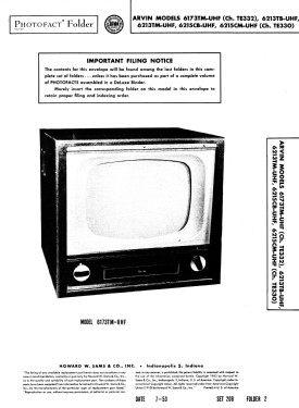 6173TM-UHF Ch= TE332; Arvin, brand of (ID = 3176716) Television