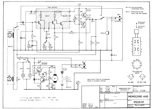 Memocord K60; Assmann, W., GmbH; (ID = 1198837) R-Player