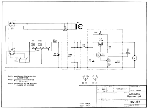 Memoscript ; Assmann, W., GmbH; (ID = 1209417) R-Player