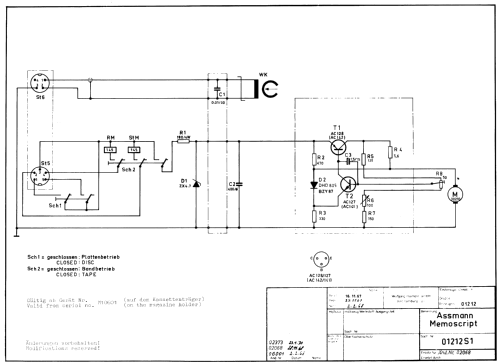 Memoscript ; Assmann, W., GmbH; (ID = 1209418) R-Player