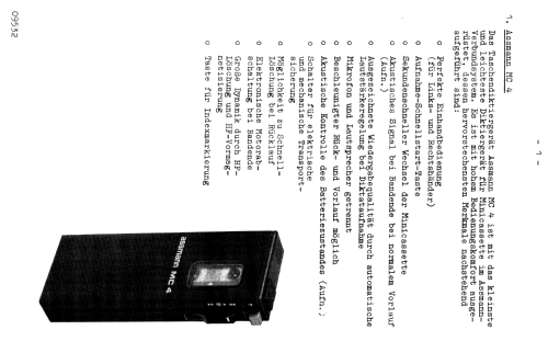 Taschendiktiergerät MC4; Assmann, W., GmbH; (ID = 1215597) Sonido-V