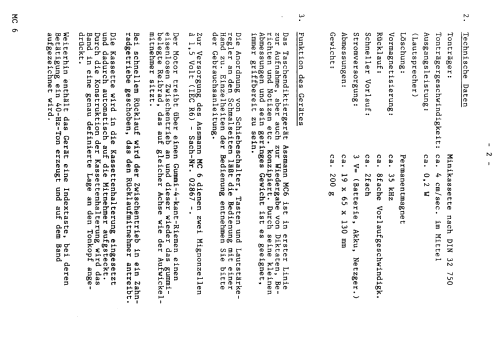 Taschendiktiergerät MC6 - 01583; Assmann, W., GmbH; (ID = 1233417) R-Player