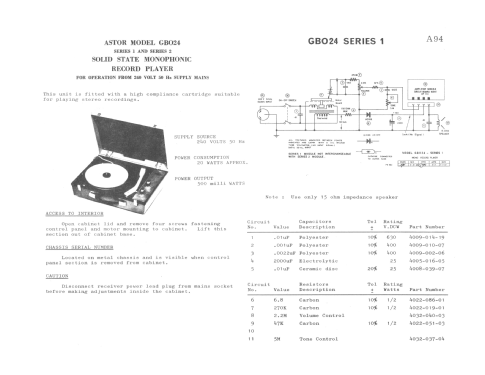 Playgram GB024; Astor brand, Radio (ID = 2070427) Ton-Bild