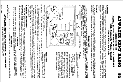 82 ; Atwater Kent Mfg. Co (ID = 198406) Radio