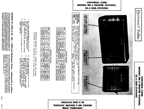 Conversa-Fone MS-5 ; Audio Communication (ID = 843937) Radio