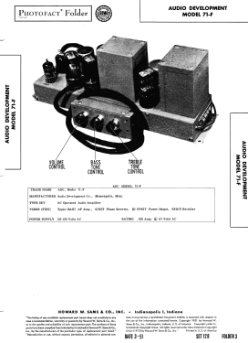 ADC 71-F ; Audio Development Co (ID = 2889243) Ampl/Mixer