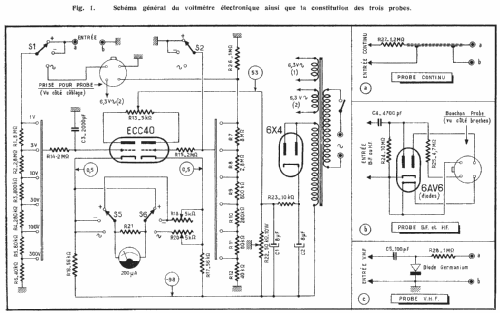 Voltmètre Electronique MOD 1100; Audiola; Paris (ID = 444587) Ausrüstung