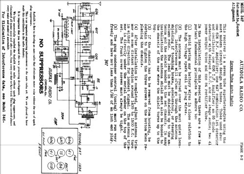 347 ; Audiola Radio Co.; (ID = 484400) Car Radio