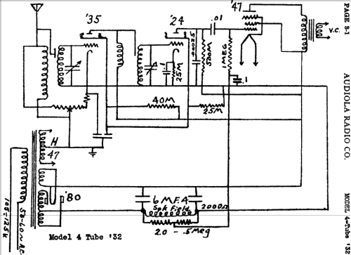 4-Tube 32 ; Audiola Radio Co.; (ID = 484413) Radio