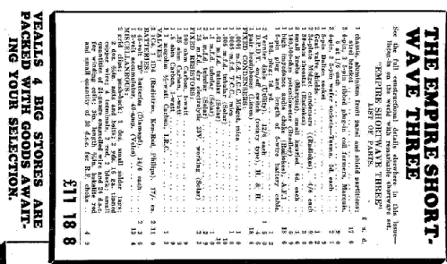 Empire Shortwave Three ; Australasian Radio (ID = 2198160) Radio