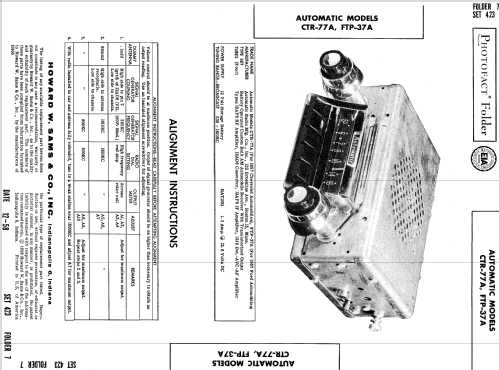 CTR-77A ; Automatic Radio Mfg. (ID = 743808) Car Radio