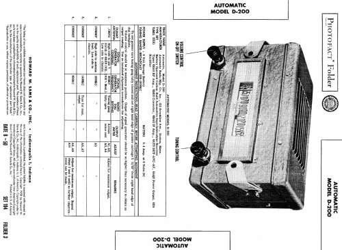 D-200 ; Automatic Radio Mfg. (ID = 437150) Car Radio