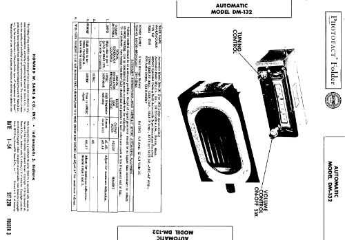 DM-132 ; Automatic Radio Mfg. (ID = 3247948) Car Radio