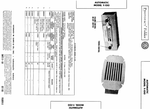 F-100 ; Automatic Radio Mfg. (ID = 437203) Car Radio