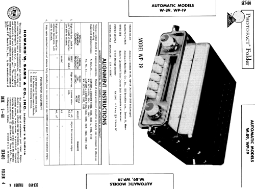 W-89 ; Automatic Radio Mfg. (ID = 557043) Car Radio